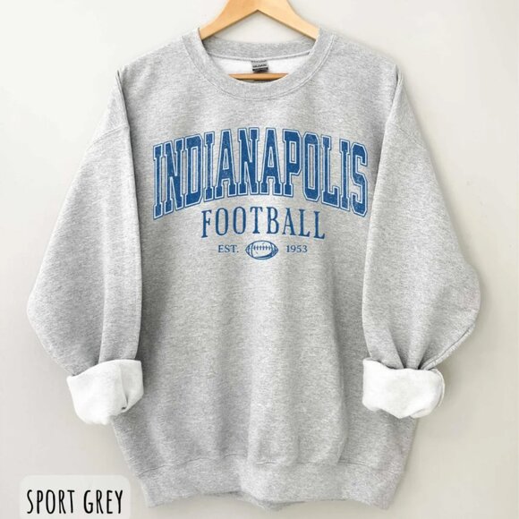Retro Football Vintage Style Indianapolis Football Sweatshirt, Colts Crewneck  G - Picture 2 of 3